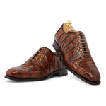 Harris Shoes 1913 Genuine Crocodile Oxfords Brown