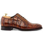 Harris Shoes 1913 Genuine Crocodile Oxfords Brown