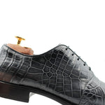 Harris Shoes 1913 Genuine Crocodile Oxfords Grigio