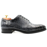 Harris Shoes 1913 Genuine Crocodile Oxfords Grigio