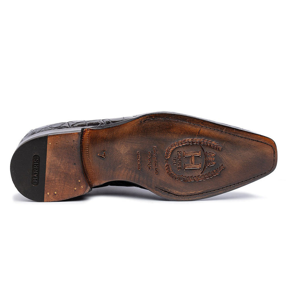 Harris Shoes 1913 Genuine Crocodile Shoes Nero