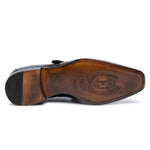 Harris Shoes 1913 Genuine Crocodile Single Buckle Shoes Nero