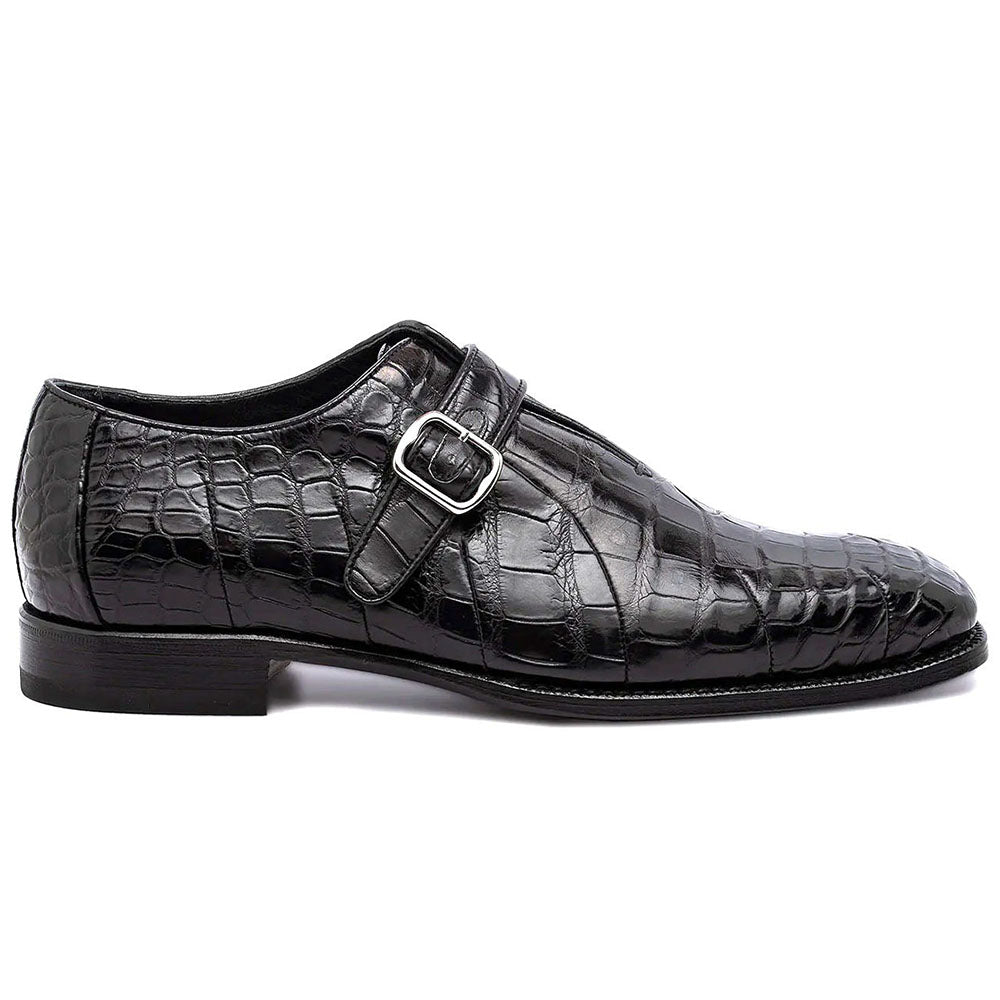 Harris Shoes 1913 Genuine Crocodile Single Buckle Shoes Nero