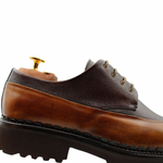 Harris Shoes 1913 Grained Leather Stringed Derby Marrone