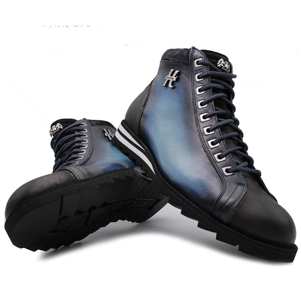 Harris Shoes 1913 Leather Ankle Boots Blue