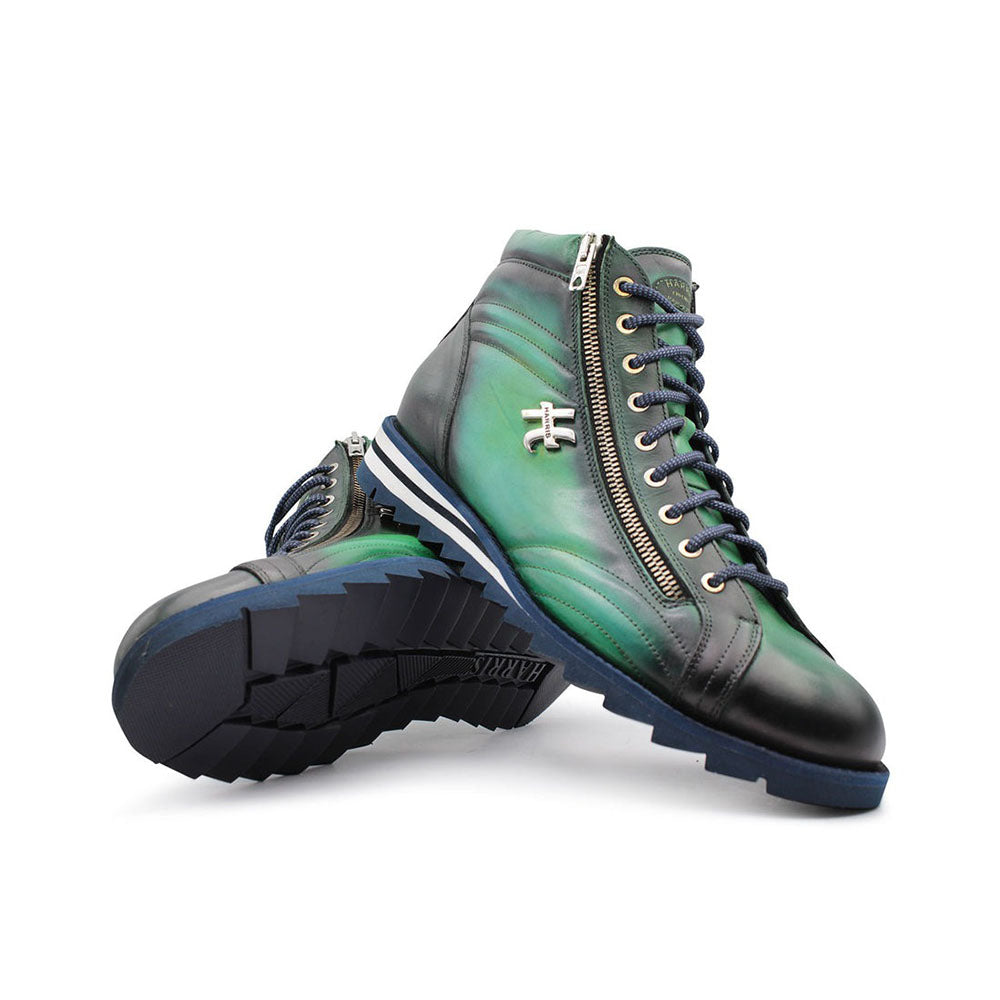 Harris Shoes 1913 Leather Ankle Boots Green