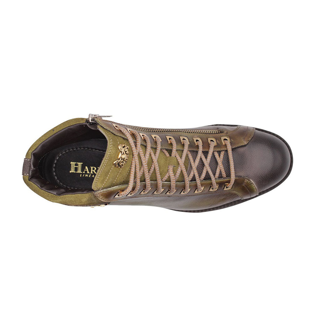 Harris Shoes 1913 Leather Ankle Boots Green/ Brown