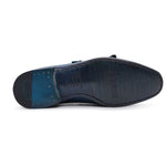 Harris Shoes 1913 Leather Double Monkstrap Loafers Blue