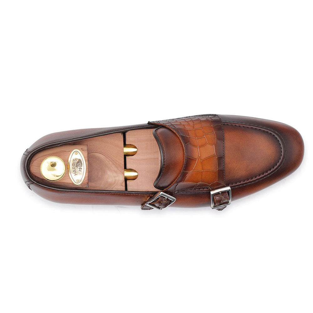 Harris Shoes 1913 Leather Double Monkstrap Loafers Marrone