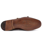 Harris Shoes 1913 Leather Double Monkstrap Loafers Marrone