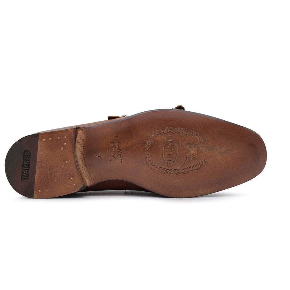 Harris Shoes 1913 Leather Double Monkstrap Loafers Marrone