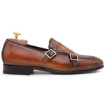 Harris Shoes 1913 Leather Double Monkstrap Loafers Marrone