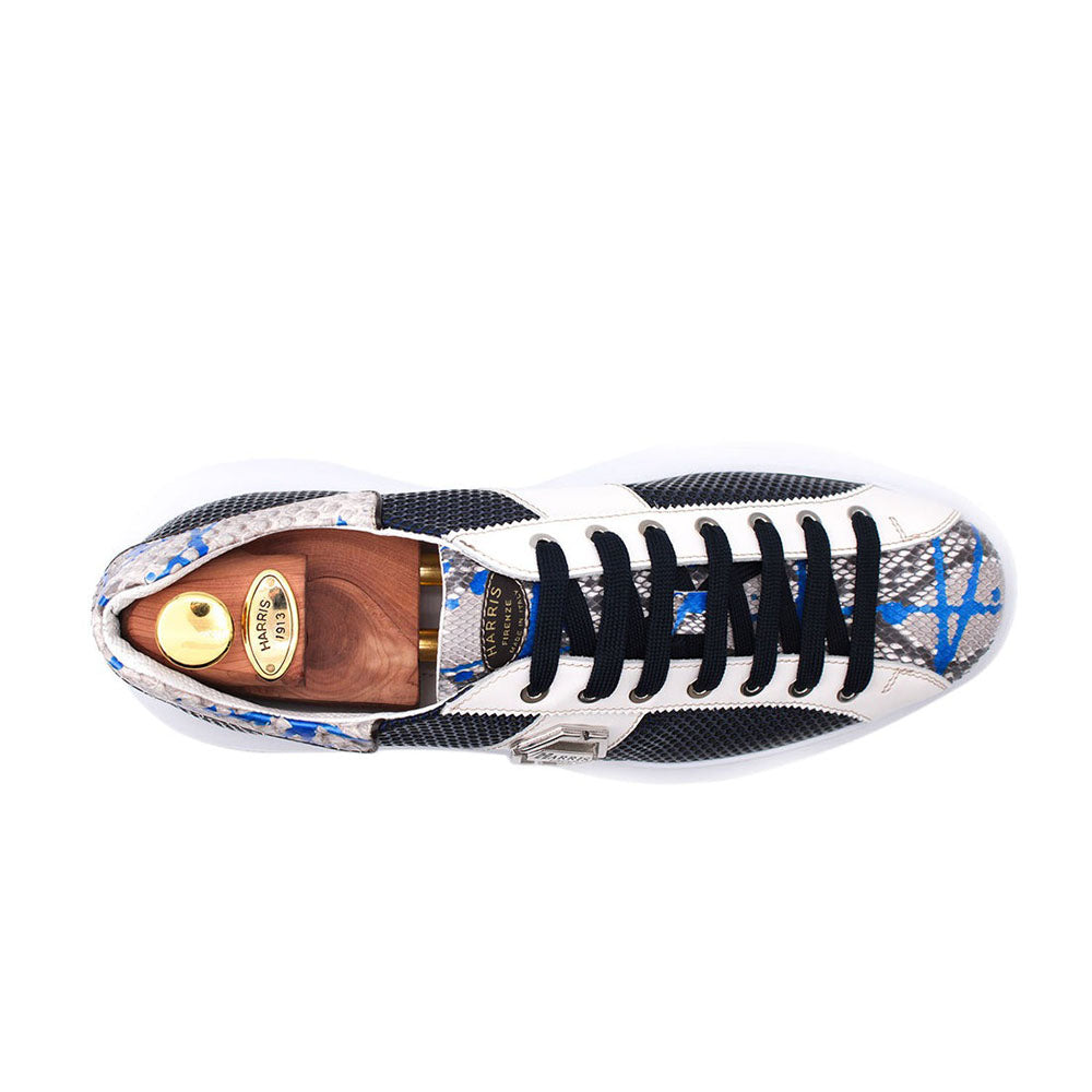 Harris Shoes 1913 Leather Low Top Sneakers Blue