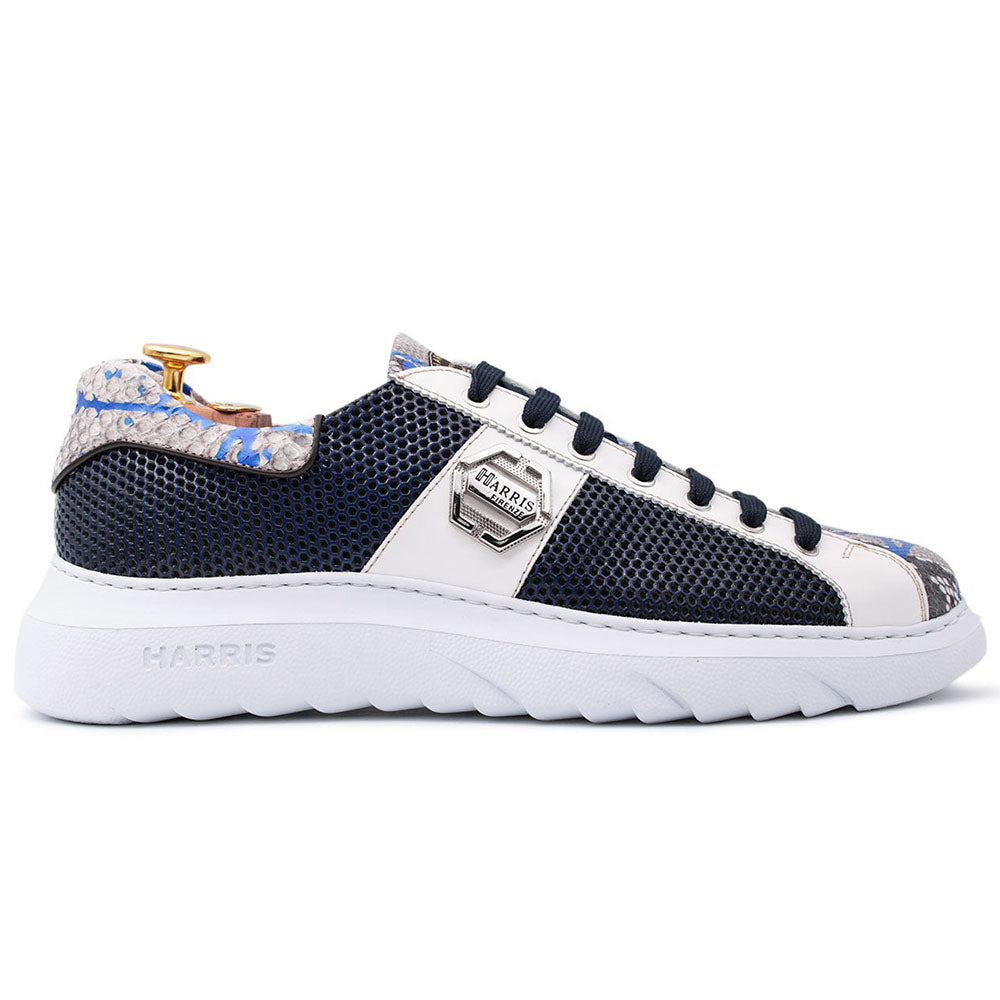 Harris Shoes 1913 Leather Low Top Sneakers Blue