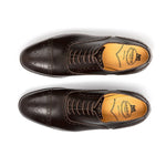 Harris Shoes 1913 Leather Stringed Cap Toe Shoes Brown