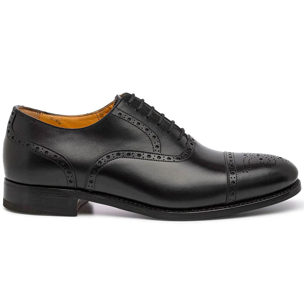 Harris Shoes 1913 Leather Stringed Cap Toe Shoes Nero
