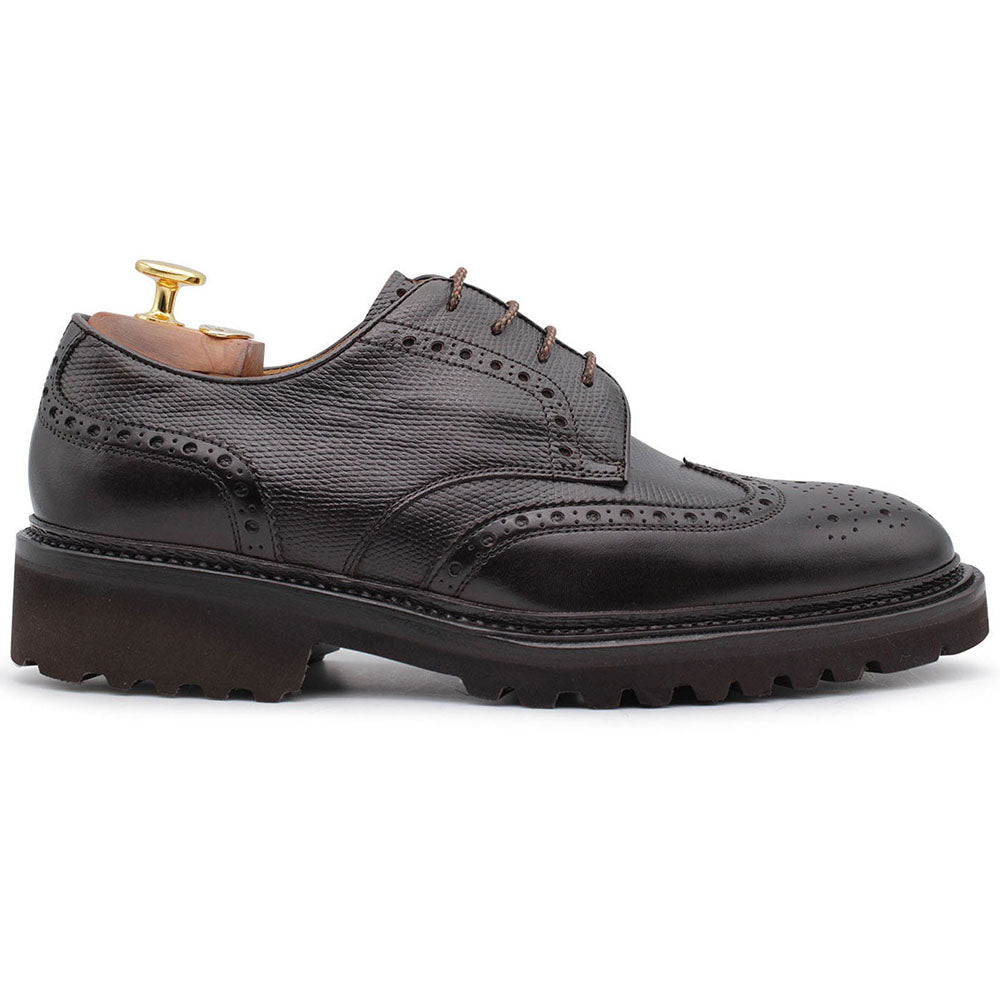 Harris Shoes 1913 Leather Stringed Wingtip Oxfords Brown