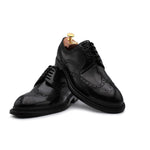 Harris Shoes 1913 Leather Stringed Wingtip Shoes Black