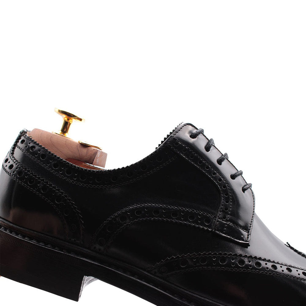 Harris Shoes 1913 Leather Stringed Wingtip Shoes Black