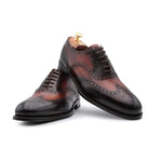 Harris Shoes 1913 Leather Stringed Wingtip Shoes Burgundy