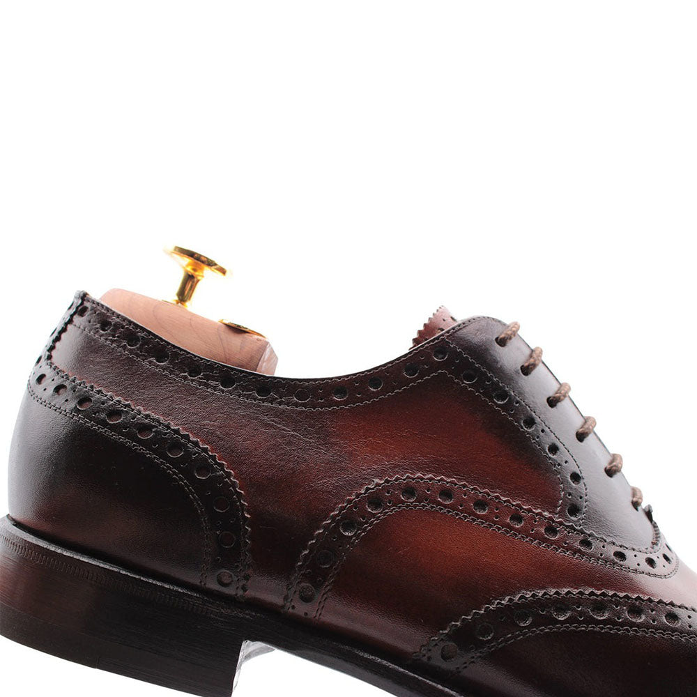Harris Shoes 1913 Leather Stringed Wingtip Shoes Burgundy