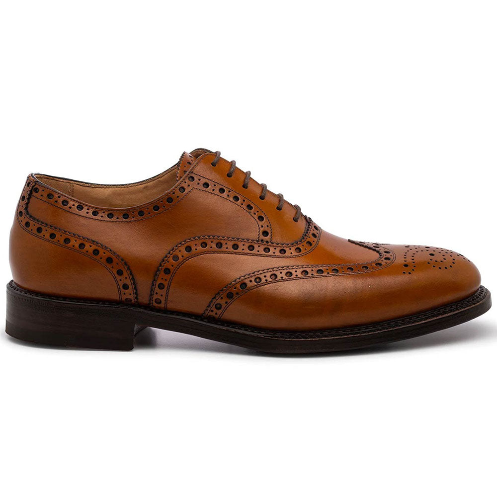Harris Shoes 1913 Leather Stringed Wingtip Shoes Cognac