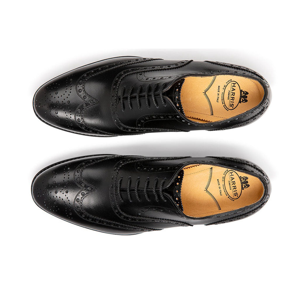Harris Shoes 1913 Leather Stringed Wingtip Shoes Nero