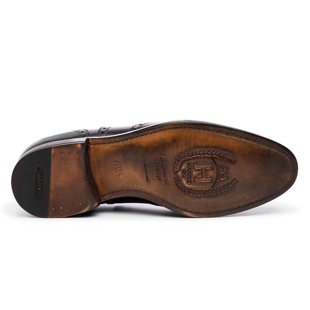 Harris Shoes 1913 Leather Stringed Wingtip Shoes Nero