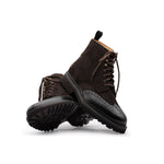 Harris Shoes 1913 Leather/ Suede Wingtip Boots Brown