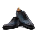 Harris Shoes 1913 Leather Wholecut Oxfords Blue