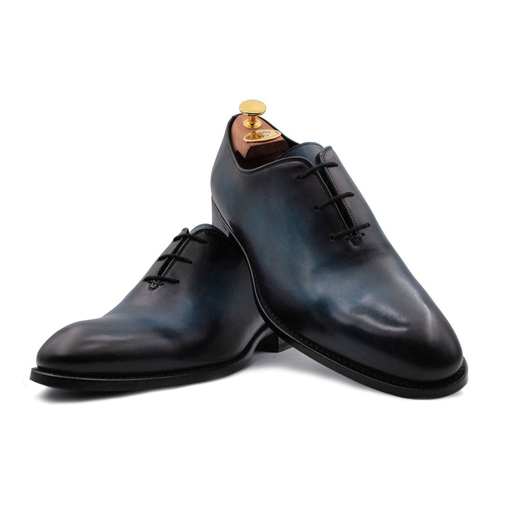 Harris Shoes 1913 Leather Wholecut Oxfords Blue