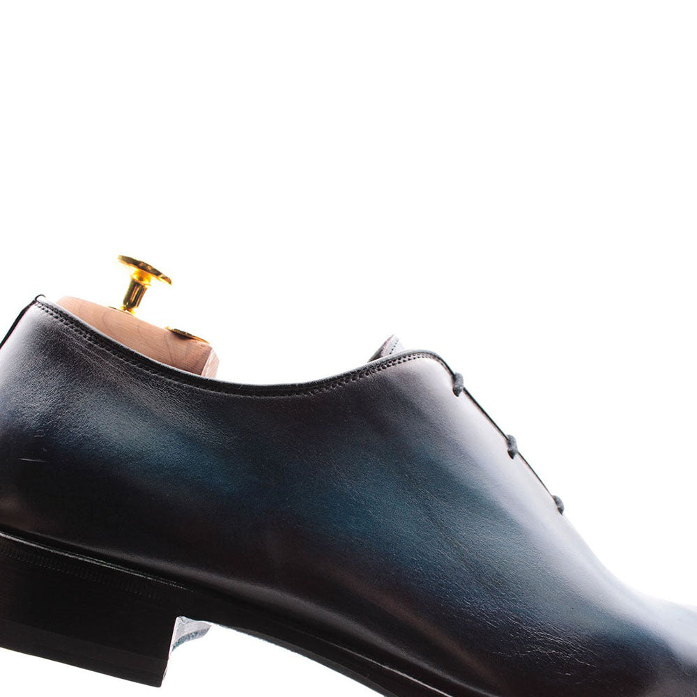 Harris Shoes 1913 Leather Wholecut Oxfords Blue