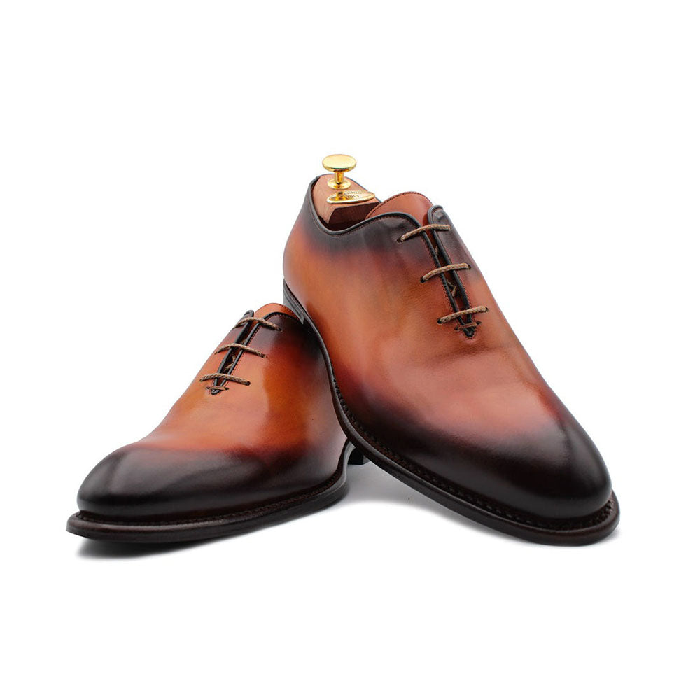Harris Shoes 1913 Leather Wholecut Oxfords Orange