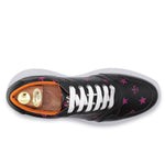 Harris Shoes 1913 Monogram Print Calfskin Leather Sneakers Black/ Pink