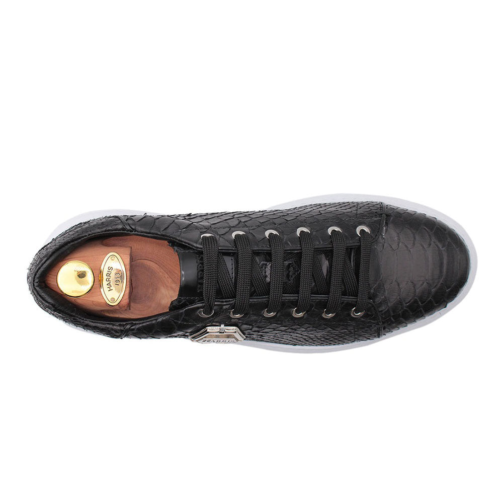 Harris Shoes 1913 Natural Python Leather Sneakers Nero