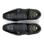 Harris Shoes 1913 Ostrich Leather Shoes Double Monkstrap Shoes Nero