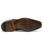 Harris Shoes 1913 Ostrich Leather Shoes Double Monkstrap Shoes Nero