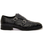 Harris Shoes 1913 Ostrich Leather Shoes Double Monkstrap Shoes Nero
