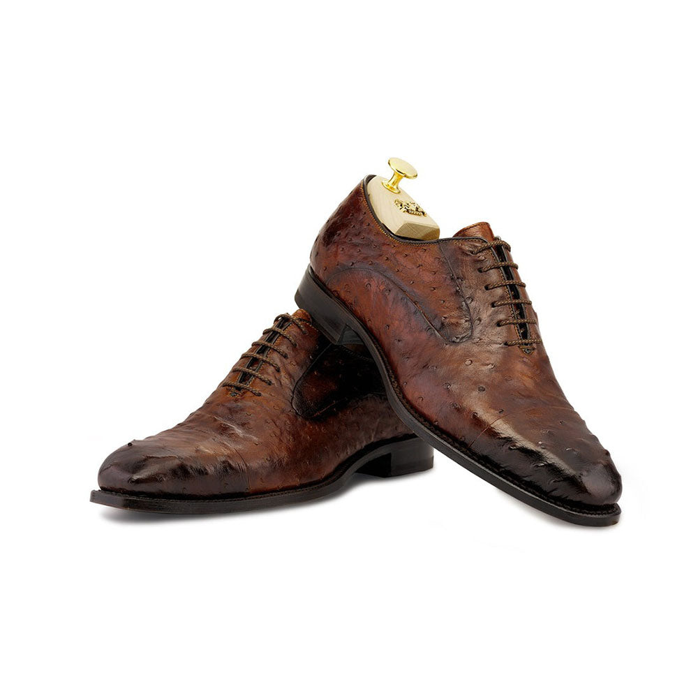 Harris Shoes 1913 Ostrich Stringed Shoes Tobacco