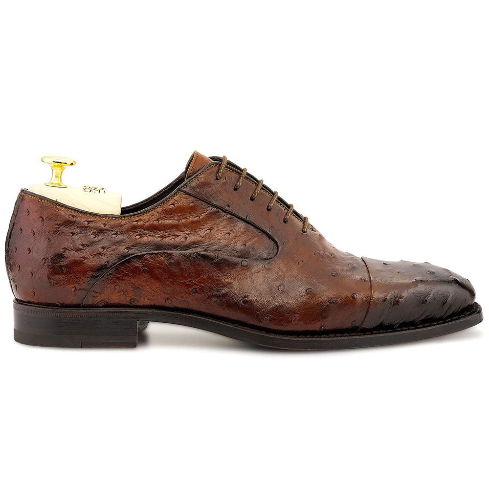 Harris Shoes 1913 Ostrich Stringed Shoes Tobacco