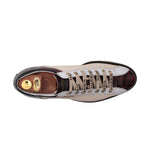 Harris Shoes 1913 Perforated Suede Sneakers Beige