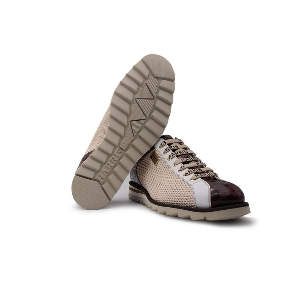 Harris Shoes 1913 Perforated Suede Sneakers Beige