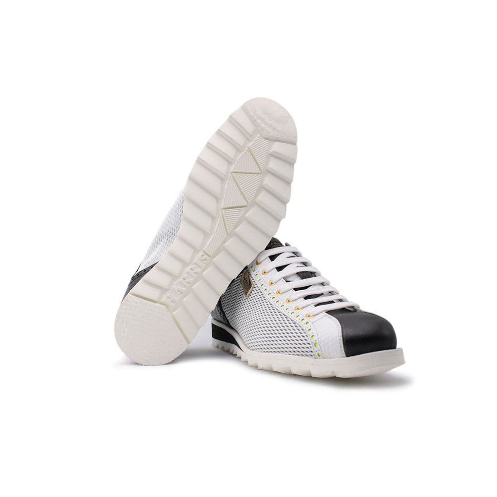 Harris Shoes 1913 Perforated Suede Sneakers White