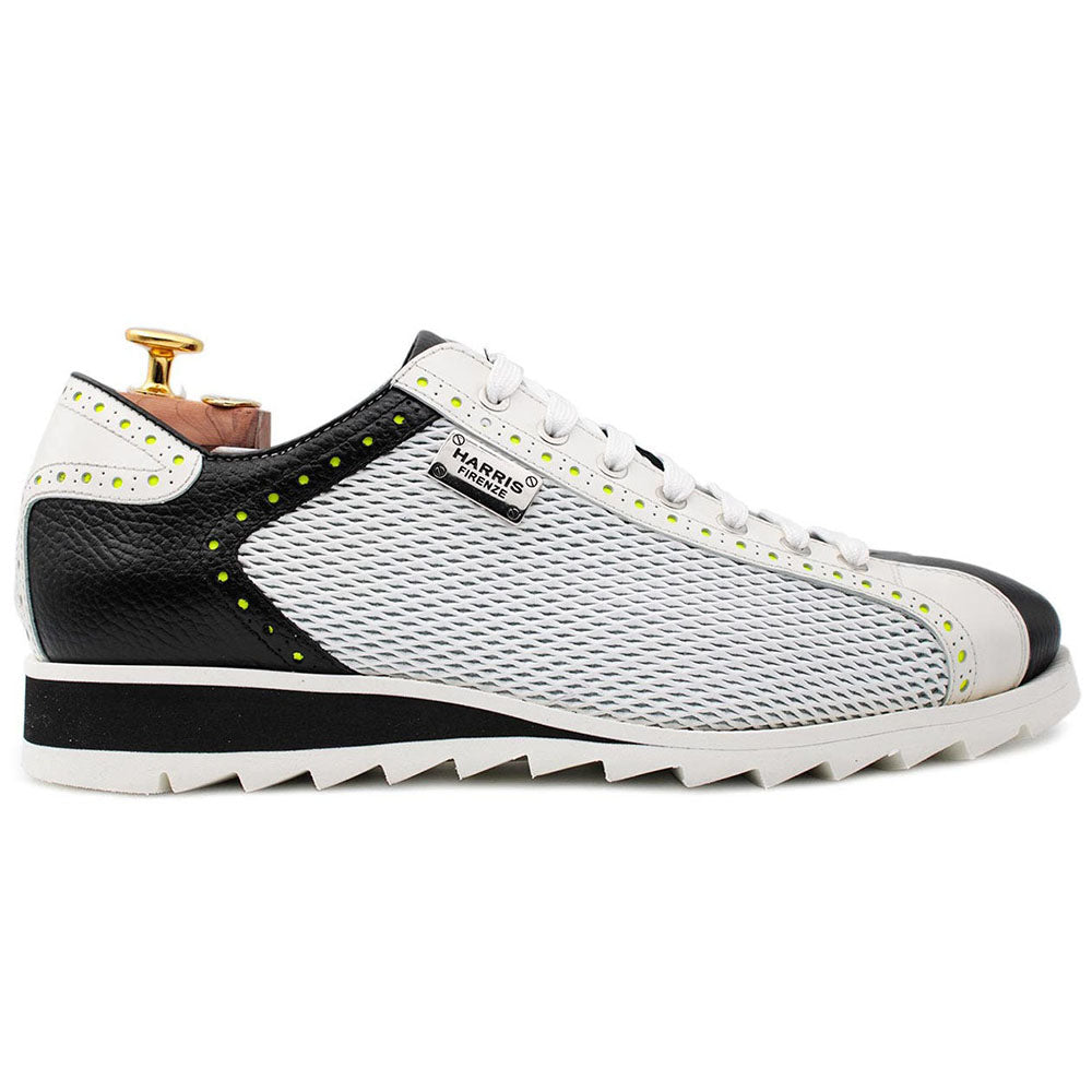 Harris Shoes 1913 Perforated Suede Sneakers White