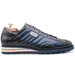 Harris Shoes 1913 Quilted Leather Sneakers Blue