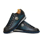 Harris Shoes 1913 Quilted Leather Sneakers Blue