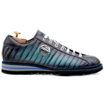 Harris Shoes 1913 Quilted Leather Sneakers Light Blue