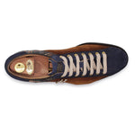 Harris Shoes 1913 Quilted Suede/ Calfskin Leather Sneakers Brown