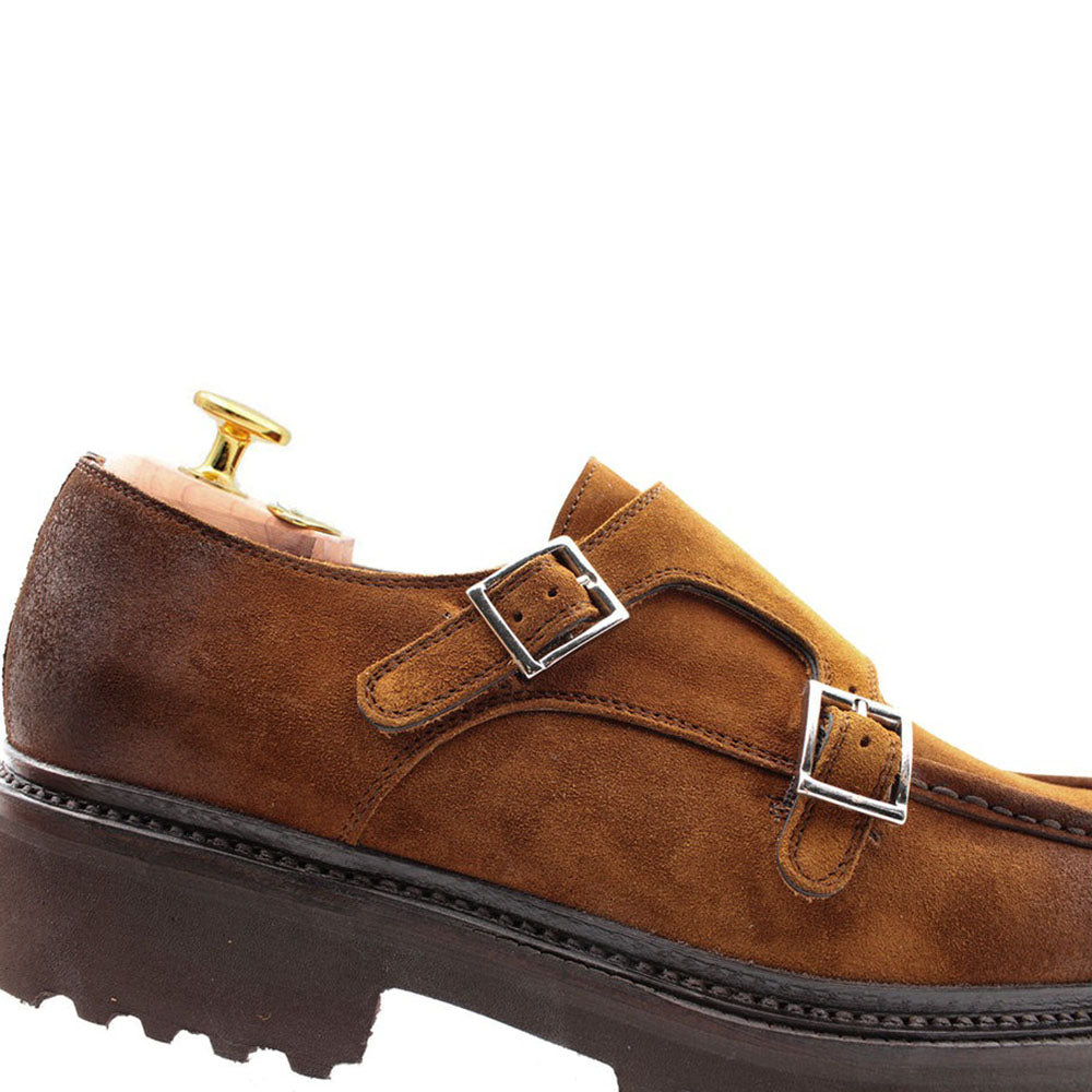 Harris Shoes 1913 Suede Double Buckle Shoes Marrone