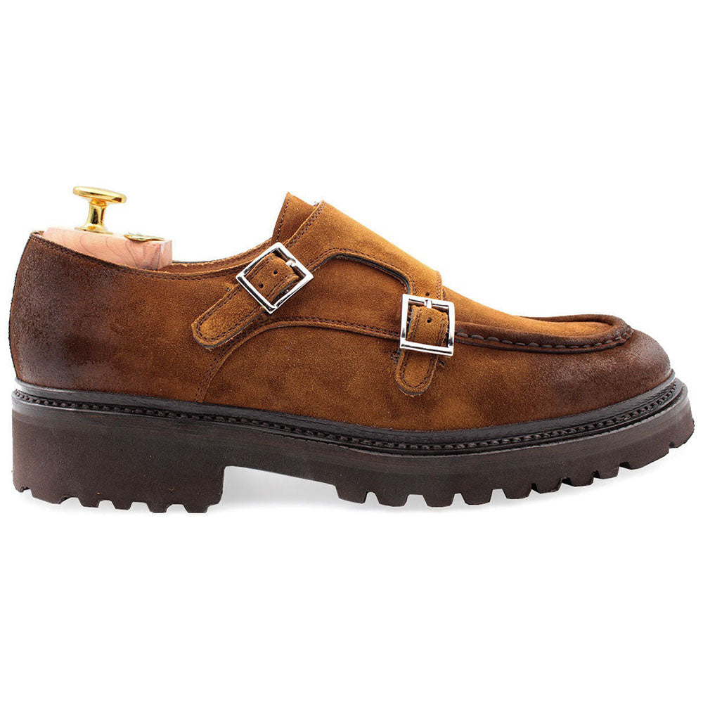 Harris Shoes 1913 Suede Double Buckle Shoes Marrone
